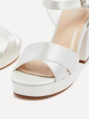 Linzi Ivory Bridal Perola Cross-Over Strappy Platform Sandals - Image 4 of 5