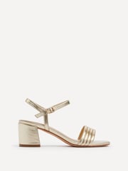 Linzi Gold Toronto Blocked Heel Sandals With Pipped Upper - Image 2 of 5