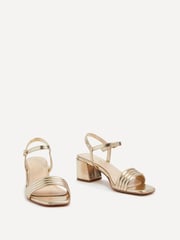 Linzi Gold Toronto Blocked Heel Sandals With Pipped Upper - Image 3 of 5