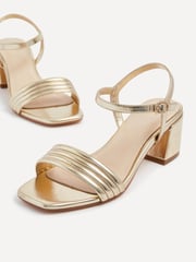Linzi Gold Toronto Blocked Heel Sandals With Pipped Upper - Image 4 of 5