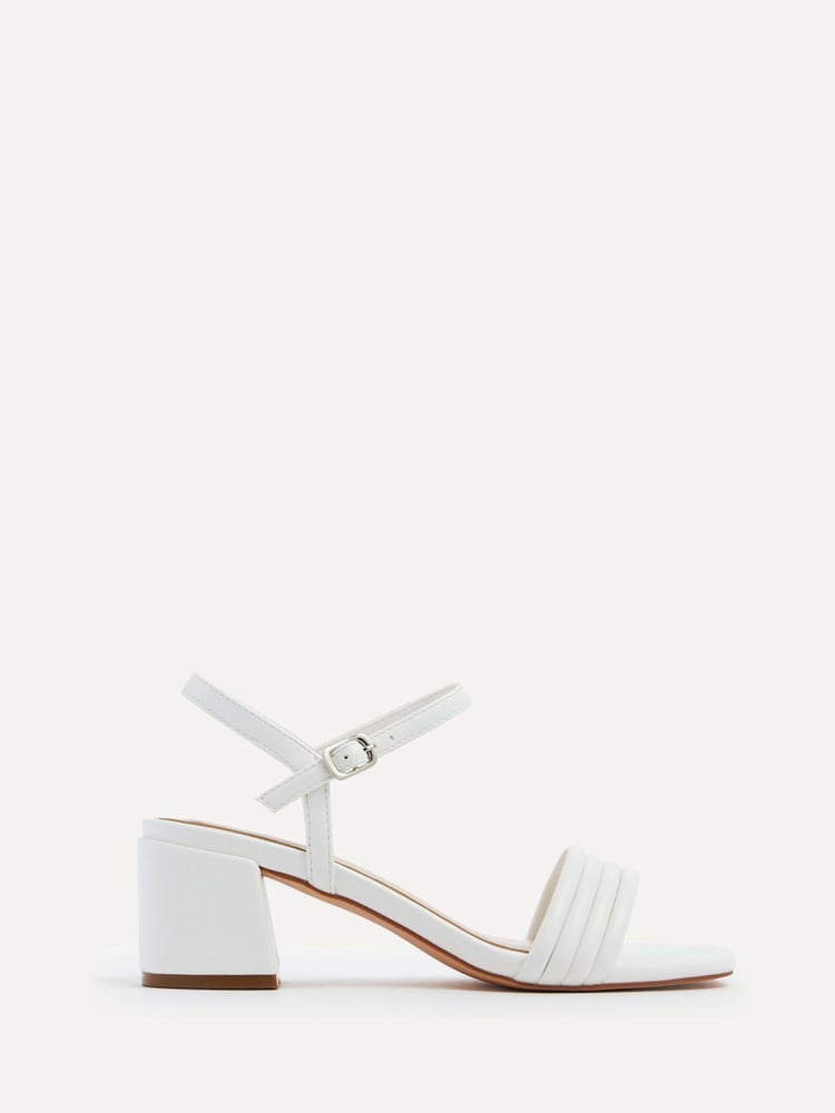 Linzi White Toronto Blocked Heel Sandals With Pipped Upper - Image 2 of 5