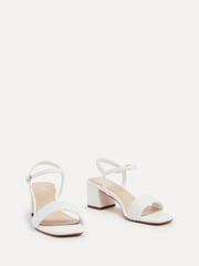 Linzi White Toronto Blocked Heel Sandals With Pipped Upper - Image 3 of 5