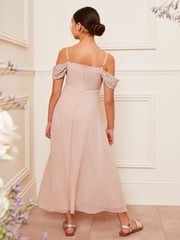 Lipsy Light Pink Cold Shoulder Maxi Occasion Dress (10-16yrs) - Image 4 of 4