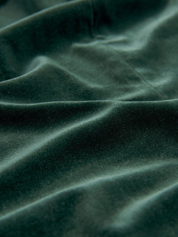 Emerald Green Velvet Puff Sleeve Ruched Detail Mini Dress - Image 6 of 6