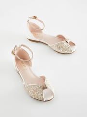 Gold Glitter Bridesmaid Occasion Shoes - Image 1 of 5