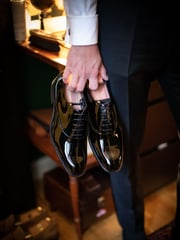 Loake Black Patent Oxford Dress Shoes - Image 1 of 5