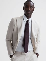 Reiss Burgundy Liam Polka Dot Silk Tie - Image 2 of 5