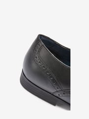 Black Standard Fit Leather Oxford Brogue Shoes - Image 4 of 4