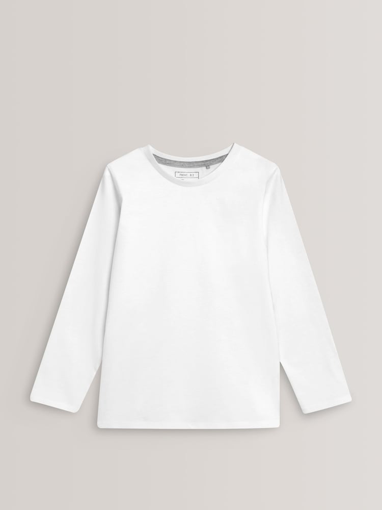 White 2 Pack Long Sleeve T-Shirts (3-16yrs) - Image 2 of 4