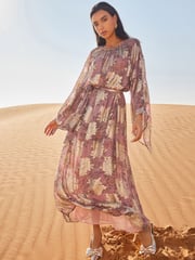 Pink Occasion Metallic Long Sleeve Dress - Image 2 of 8