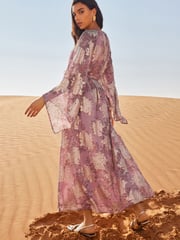 Pink Occasion Metallic Long Sleeve Dress - Image 5 of 8