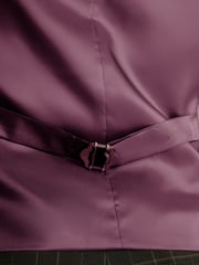 Burgundy Regular Fit Velvet Waistcoat - Image 6 of 10