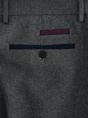 Grey Slim Fit Trimmed Texture Suit Trousers - Image 7 of 9