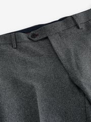 Grey Slim Fit Trimmed Texture Suit Trousers - Image 9 of 9