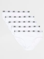 River Island White Ground Girls Briefs 5 Pack - Image 1 of 3