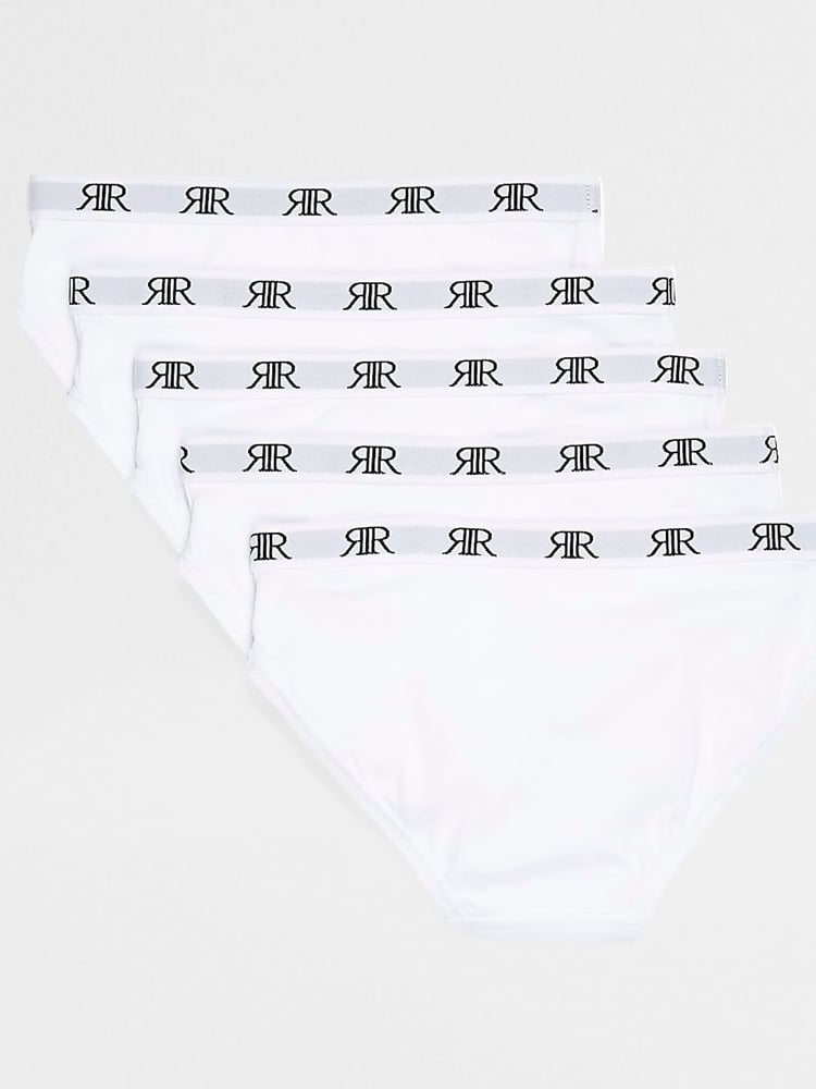 River Island White Ground Girls Briefs 5 Pack - Image 2 of 3