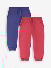 JoJo Maman Bébé Berry & Navy Blue 2-Pack Joggers - Image 1 of 7
