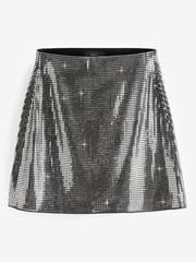 Silver Mini Sequin Skirt - Image 5 of 6