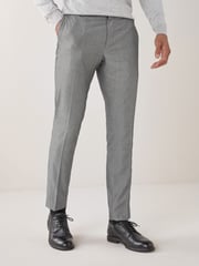 Light Grey Skinny Fit Suit Trousers - Image 1 of 8