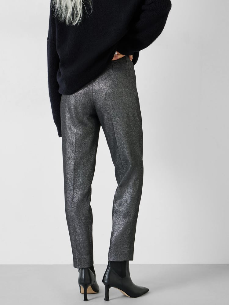Hush Black Hazel Metallic Cigarette Trousers - Image 2 of 5