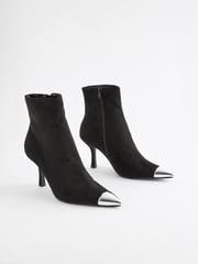 Black Forever Comfort® Toe Cap Point Ankle Boots - Image 2 of 9