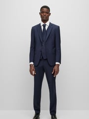BOSS Blue BOSS Leon Wool Blend Regular Fit Suit Trousers - Image 3 of 6