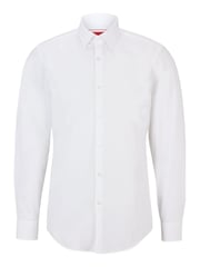 HUGO White Slim Fit Formal 100% Cotton Long Sleeve Shirt - Image 6 of 7
