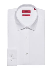 HUGO White Slim Fit Formal 100% Cotton Long Sleeve Shirt - Image 7 of 7