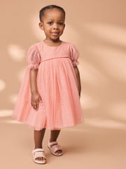 Coral Mesh Party Dress (3mths-7yrs) - Image 1 of 7