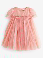 Coral Mesh Party Dress (3mths-7yrs) - Image 5 of 7
