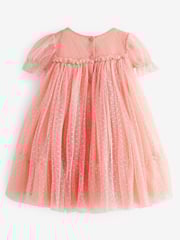 Coral Mesh Party Dress (3mths-7yrs) - Image 6 of 7