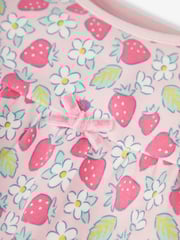 JoJo Maman Bébé Pink Girls' 2-Pack Strawberry Jersey Pyjamas - Image 9 of 12