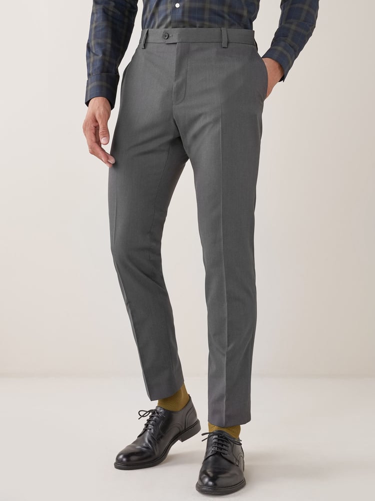Charcoal Grey Skinny Fit Suit Trousers - Image 1 of 9