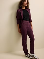 Burgundy Red Tailored Slim Trousers - Image 1 of 6