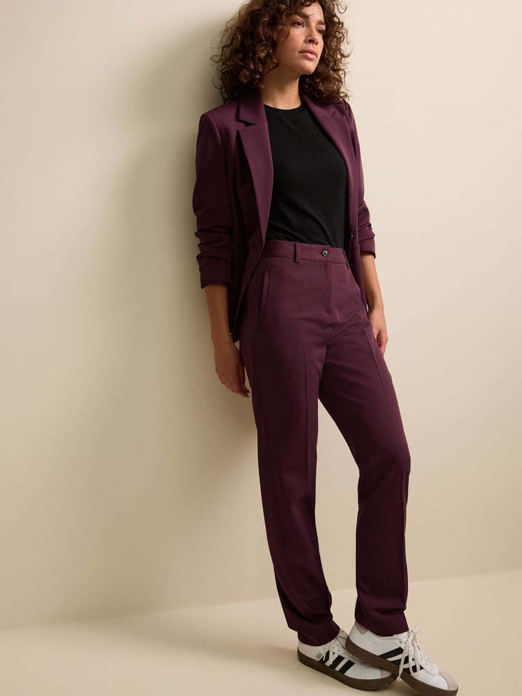 Burgundy Red Tailored Slim Trousers - Image 1 of 6