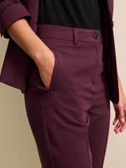 Burgundy Red Tailored Slim Trousers - Image 4 of 6
