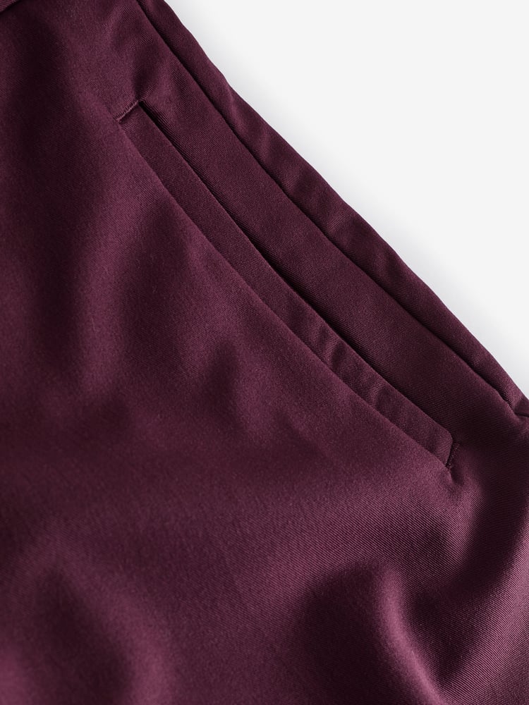 Burgundy Red Tailored Slim Trousers - Image 6 of 6