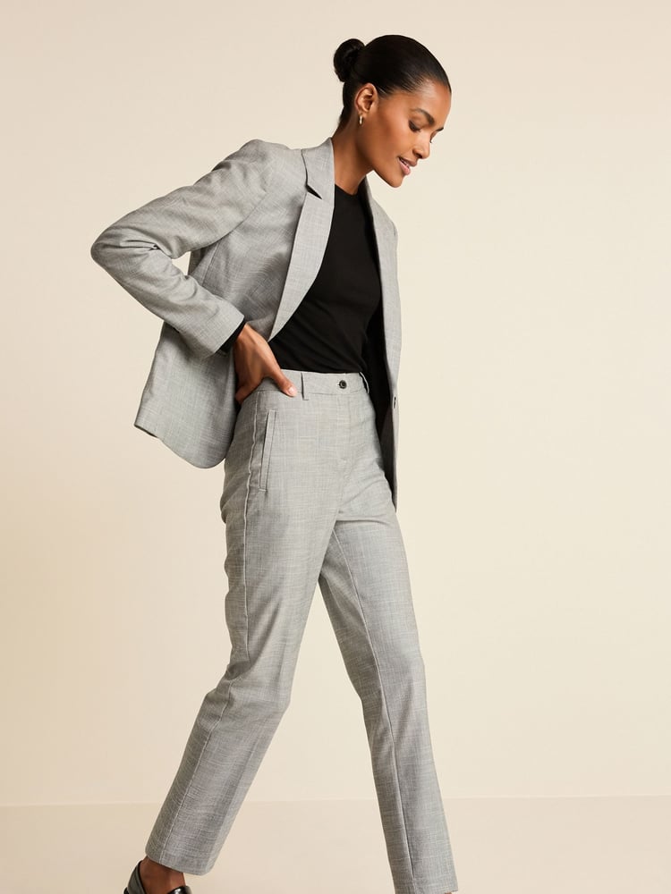 Black/White Check Tailored Check Slim Leg Trousers - Image 1 of 7