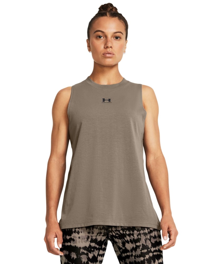 Under Armour Brown Campus Muscle Vest - Image 1 of 4 Under Armour Brown Campus Muscle Vest - Image 1 of 4