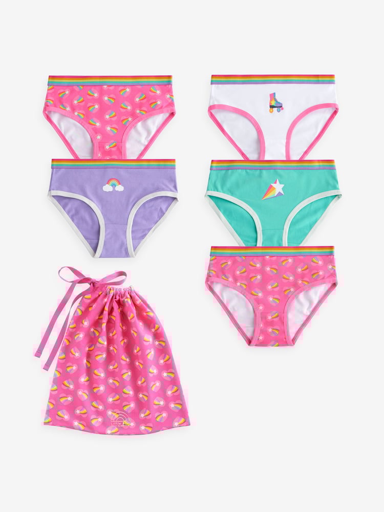 Little Bird by Jools Oliver Pink Girls Briefs 5 Pack - Image 1 of 10