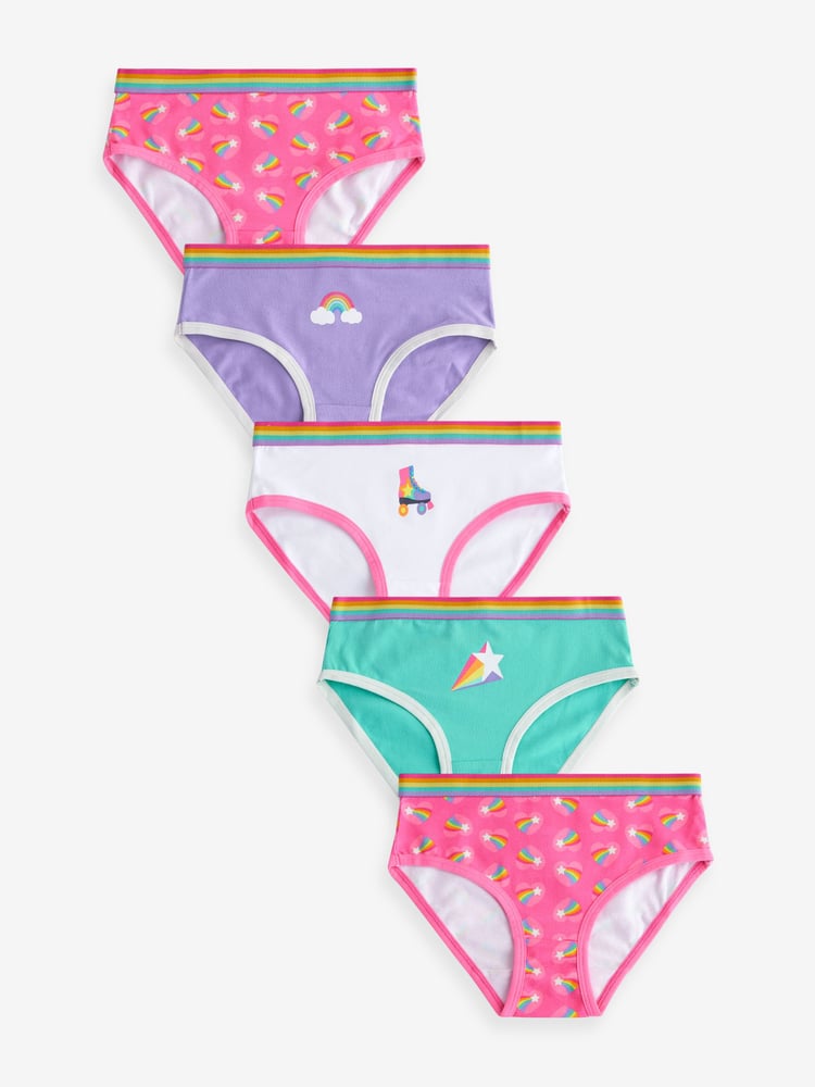 Little Bird by Jools Oliver Pink Girls Briefs 5 Pack - Image 2 of 10