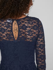 VILA Blue Long Sleeve Lace Dress - Image 4 of 5