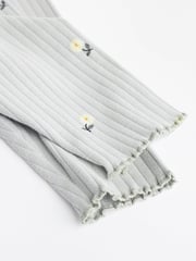 Pink/Grey Ribbed Baby Leggings 4 Pack - Image 5 of 6