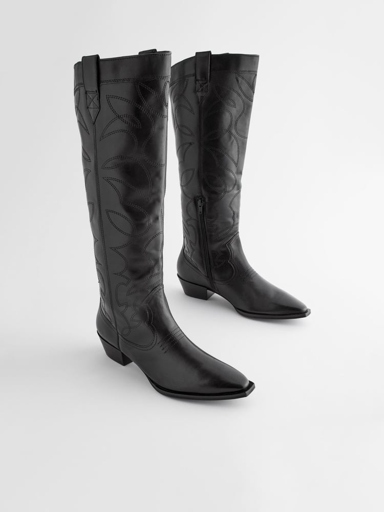 Black Forever Comfort® Stitched Detail Western Boots - Image 1 of 6