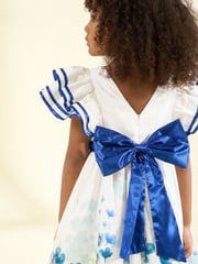 Angel & Rocket White 100% Cotton Border Print Emillie Tie Sash Dress - Image 4 of 7