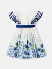 Angel & Rocket White 100% Cotton Border Print Emillie Tie Sash Dress - Image 5 of 7