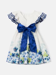 Angel & Rocket White 100% Cotton Border Print Emillie Tie Sash Dress - Image 6 of 7