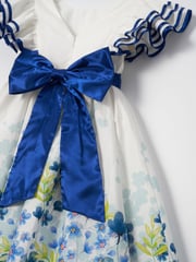 Angel & Rocket White 100% Cotton Border Print Emillie Tie Sash Dress - Image 7 of 7