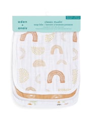 aden + anais Cream 100% Cotton Muslin Keep Rising Snap Bibs 3 Pack - Image 2 of 2