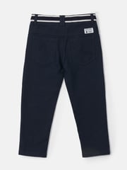 Angel & Rocket Blue Bernard Smart Textured 100% Cotton Trousers - Image 6 of 7